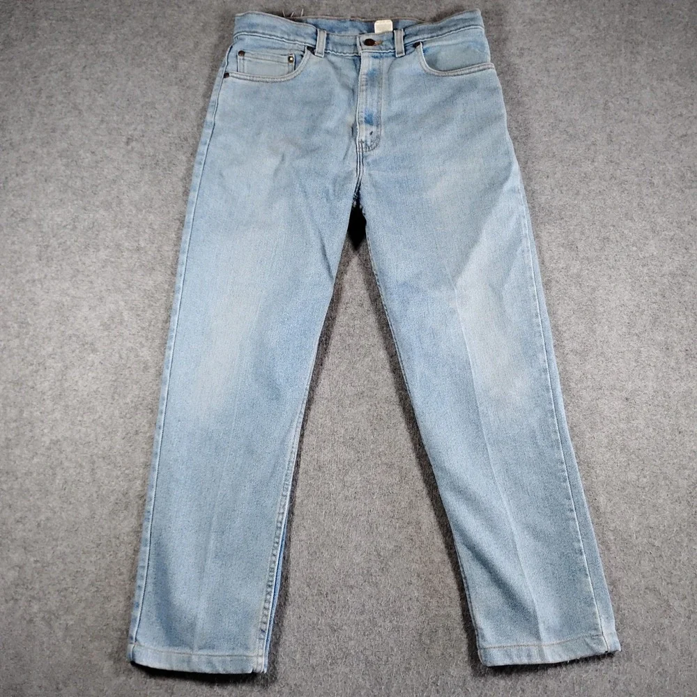 Vintage Levis 614 Orange Tab Jeans Mens 32x27 Light Wash Flex Made in USA Denim